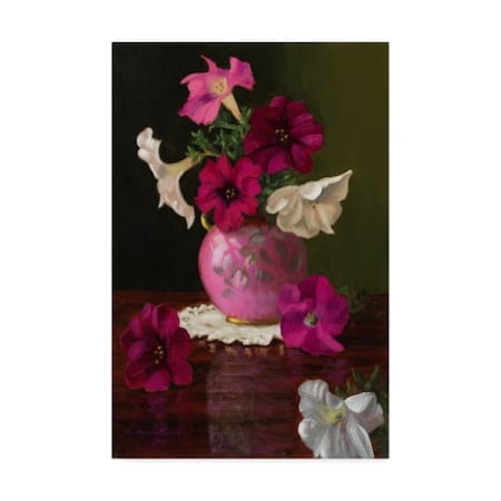 Christopher Pierce 'Petunias In Pink Vase' Canvas Art,22x32